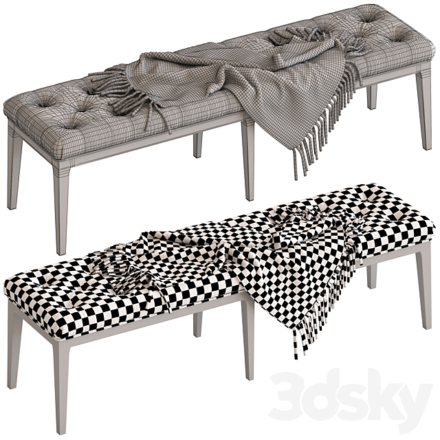 Coco Republic Piccadilly Tufted Bench 3DSMax File - thumbnail 5