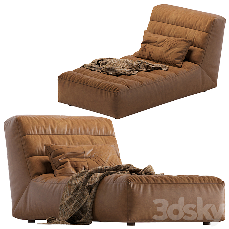 Coco Republic Timothy Oulton Shabby Chaise 3DS Max Model - thumbnail 3