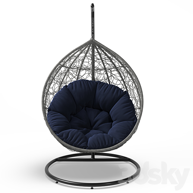 Cocoon chair 3DS Max Model - thumbnail 2