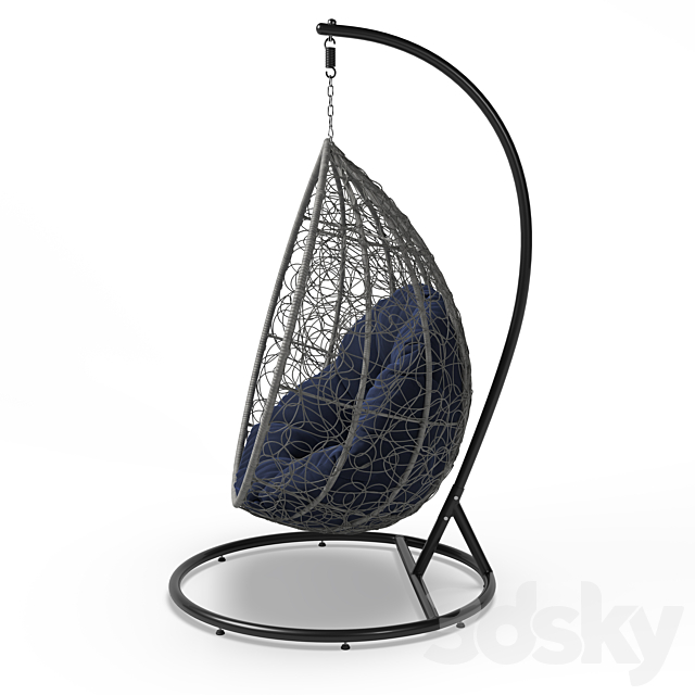 Cocoon chair 3DS Max Model - thumbnail 3