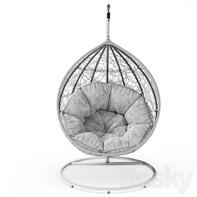 Cocoon chair 3DS Max Model - thumbnail 4