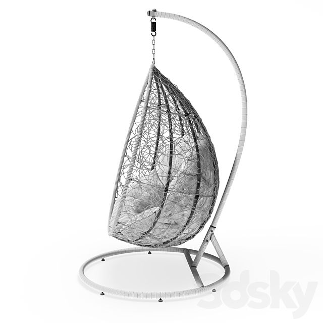 Cocoon chair 3DS Max Model - thumbnail 5