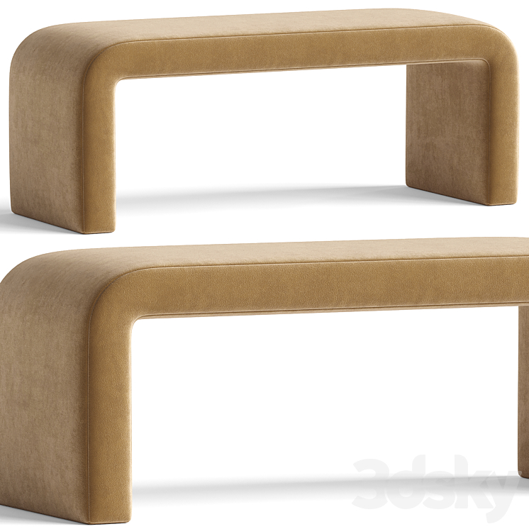 Colby Upholstered Bench Bronze 3DS Max Model - thumbnail 1