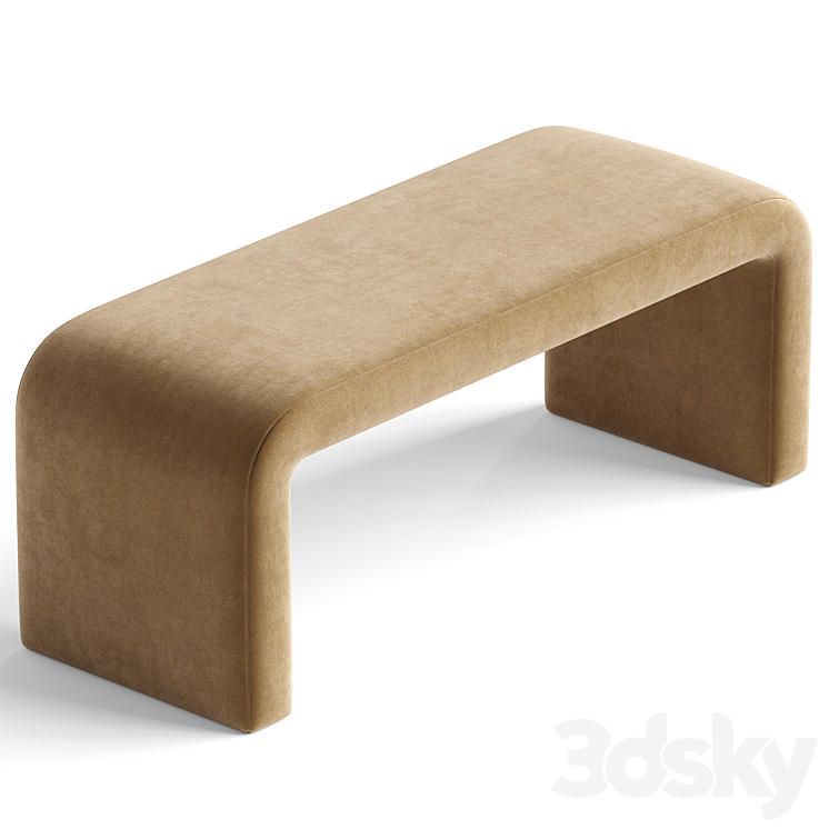 Colby Upholstered Bench Bronze 3DS Max Model - thumbnail 2