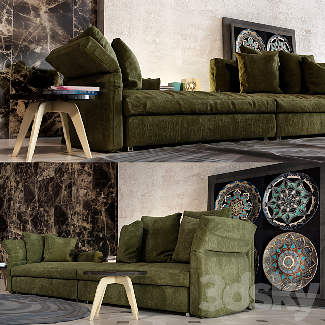 Collar sofa Minotti 3DSMax File - thumbnail 3