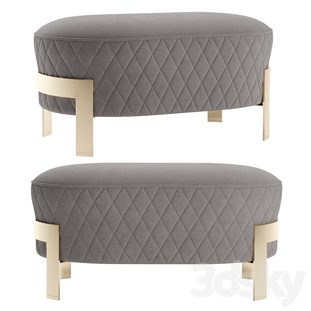 Cosmo Ottoman with metal legs 2 3DSMax File - thumbnail 1