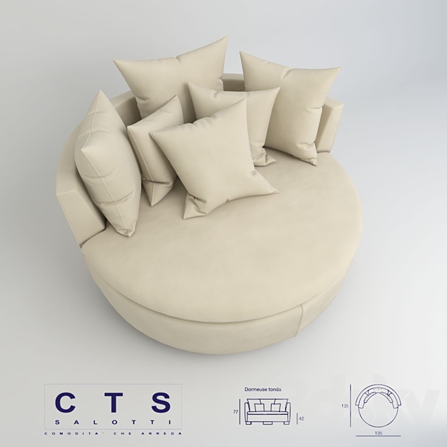 Couch EGEO CTS SALOTTI 2010 DOR 135 3DS Max Model - thumbnail 2