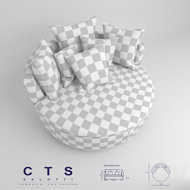 Couch EGEO CTS SALOTTI 2010 DOR 135 3DS Max Model - thumbnail 3