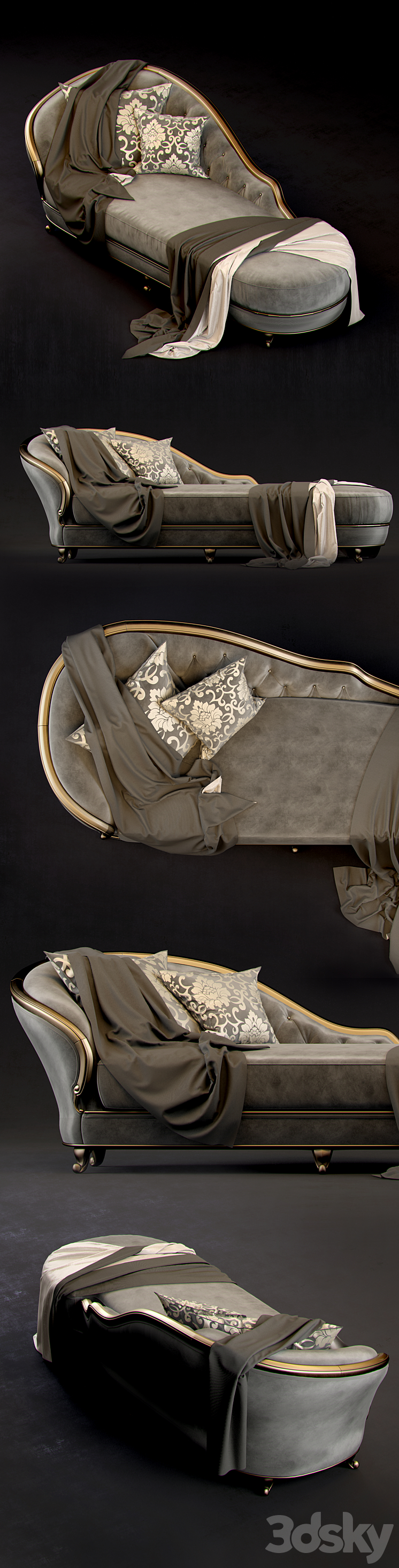 couch GoldComfort 3DS Max Model - thumbnail 2