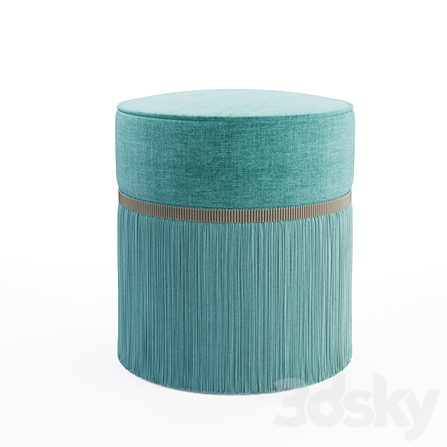 Couture Plain Pouf 3DS Max Model - thumbnail 3