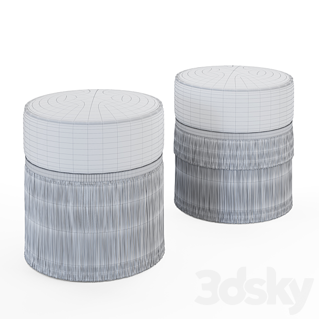 Couture Plain Pouf 3DS Max Model - thumbnail 5