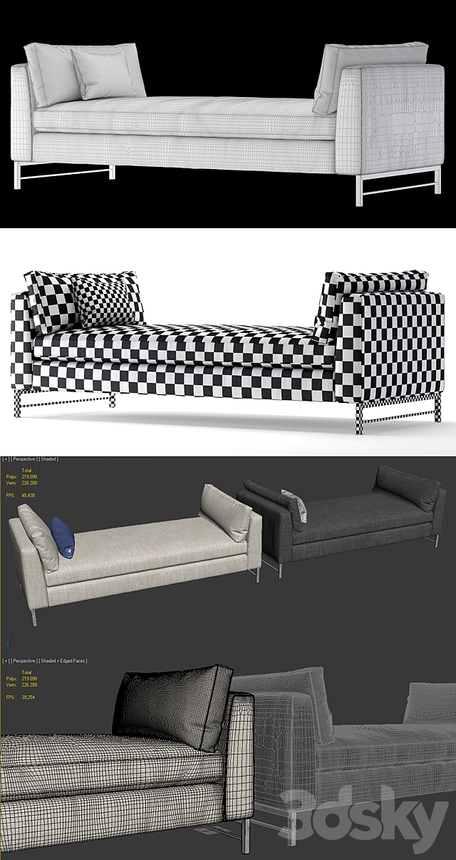 Crate and Barrel Tyson Daybed 3DSMax File - thumbnail 3