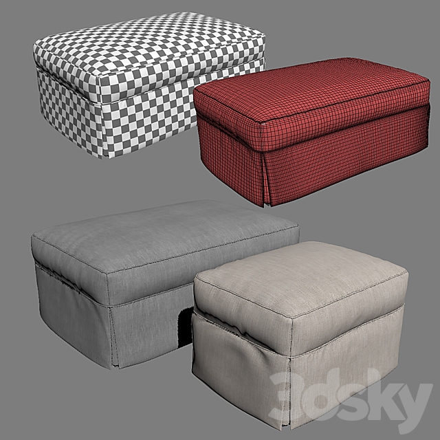 CRATE and BARREL WILLOW Ottoman 3DSMax File - thumbnail 3