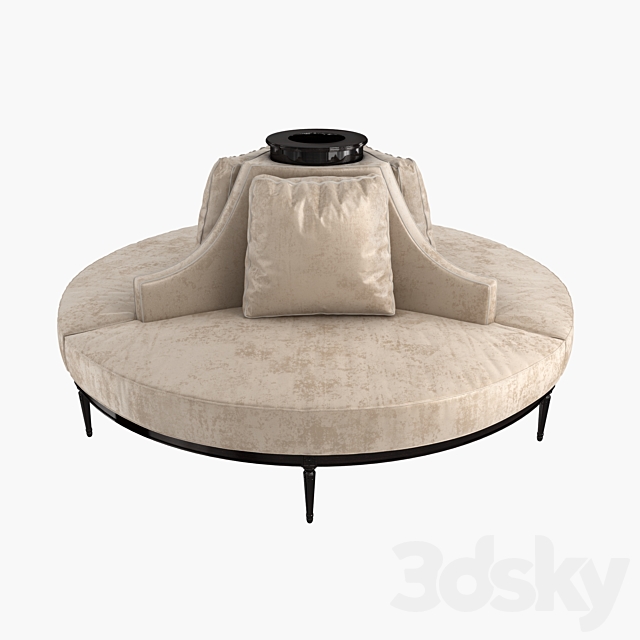 Custom Hand Made Center Round Settee Banquette Sofa 3ds Max - thumbnail 1