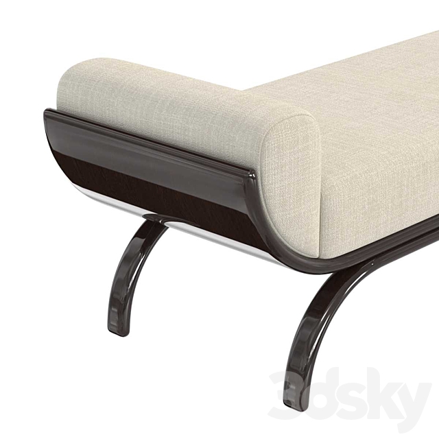 Custom made bench with curved arms 3DSMax File - thumbnail 4