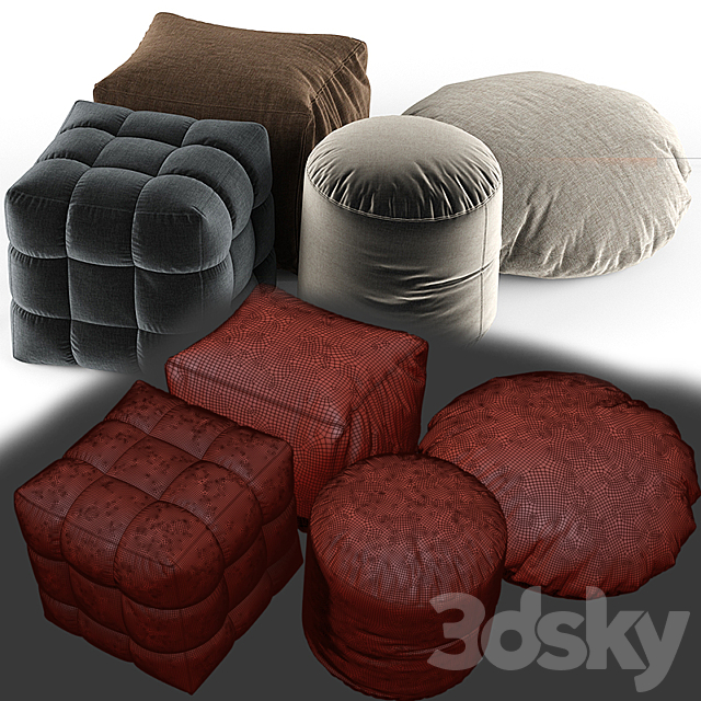 Custom ottoman 3DSMax File - thumbnail 3