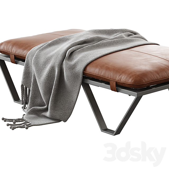 Darrow Tan Leather Ottoman 3DSMax File - thumbnail 3