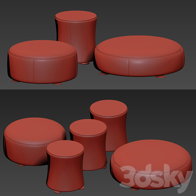 Davis pouf set minotti 3DSMax File - thumbnail 3