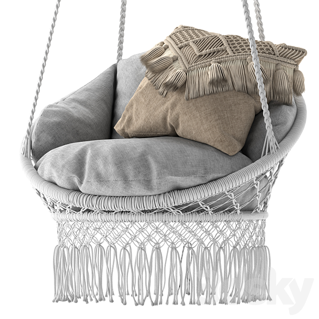 Deluxe Macrame Chair with Fringe 3DSMax File - thumbnail 2