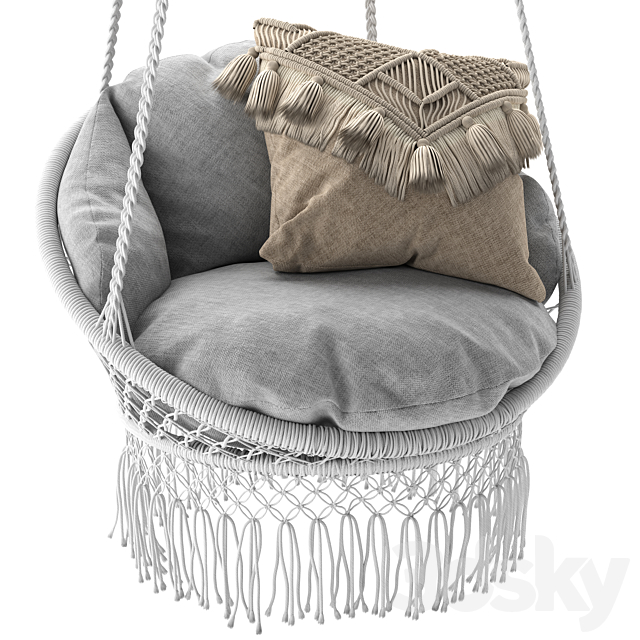 Deluxe Macrame Chair with Fringe 3DSMax File - thumbnail 3