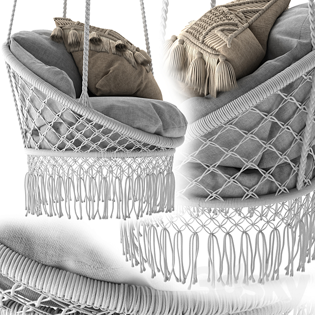 Deluxe Macrame Chair with Fringe 3DSMax File - thumbnail 4