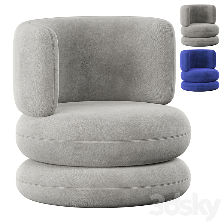 Easy Chair 3DS Max Model - thumbnail 1