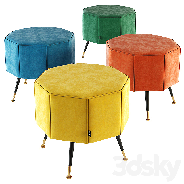 EICHHOLTZ _ Stool Colmar 3DS Max Model - thumbnail 2