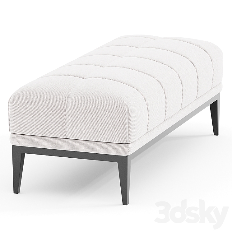 Eichholtz Aurelio White Tufted Upholstered Bench 3DS Max Model - thumbnail 2