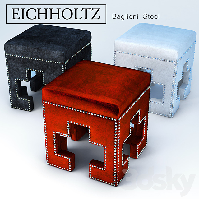 Eichholtz Baglioni Stool 3DSMax File - thumbnail 1