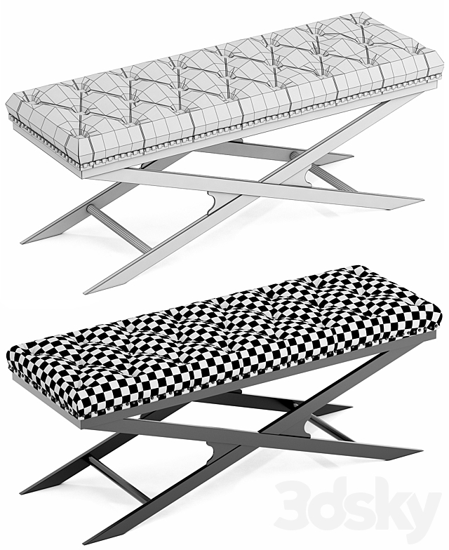 Eichholtz Bench Bruno 3DS Max Model - thumbnail 2