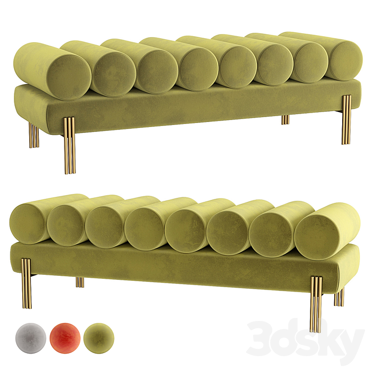 Eichholtz Bench Oxley 3DS Max Model - thumbnail 1