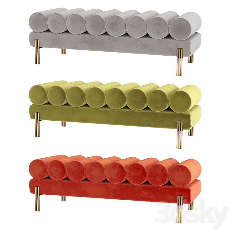 Eichholtz Bench Oxley 3DS Max Model - thumbnail 2