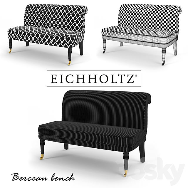 Eichholtz Berceau bench 3ds Max - thumbnail 1