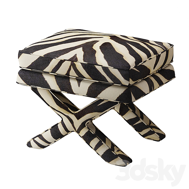 Eichholtz Cordoba Ottoman Zebra 3ds Max - thumbnail 1