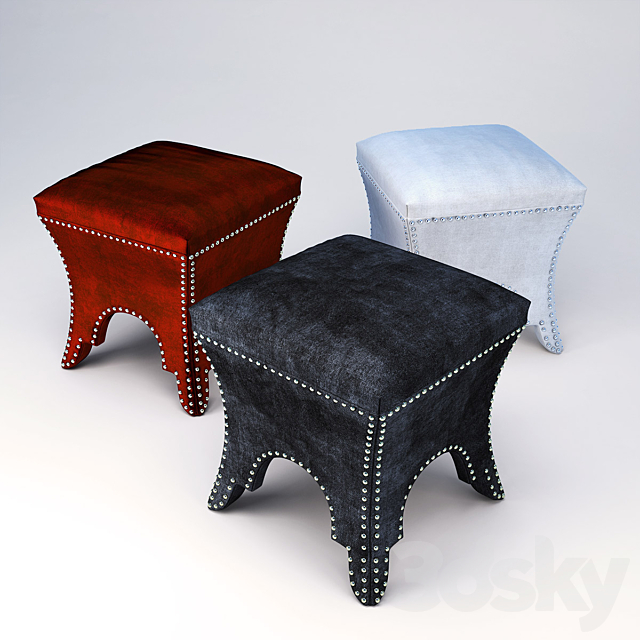 Eichholtz La Cigale Stool 3DS Max Model - thumbnail 2