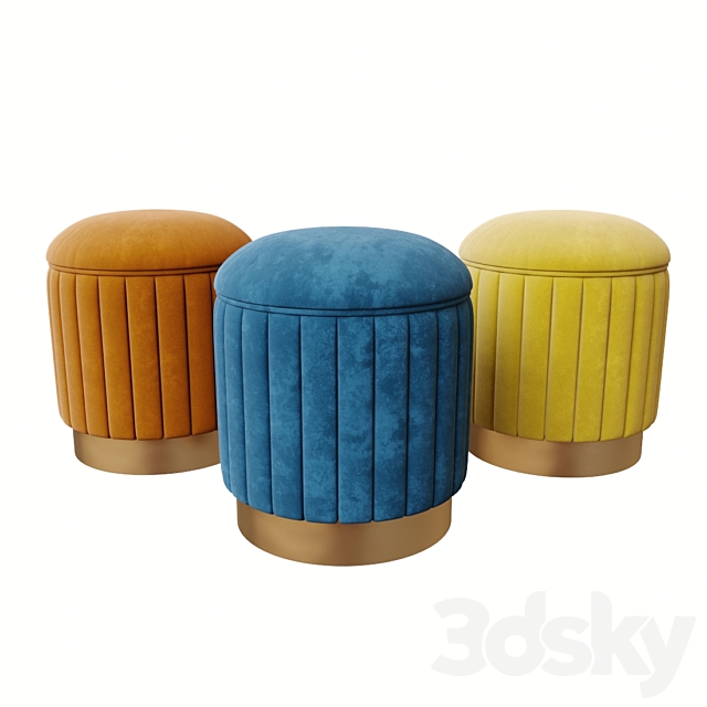 Eichholtz Stool Allegra 3ds Max - thumbnail 1