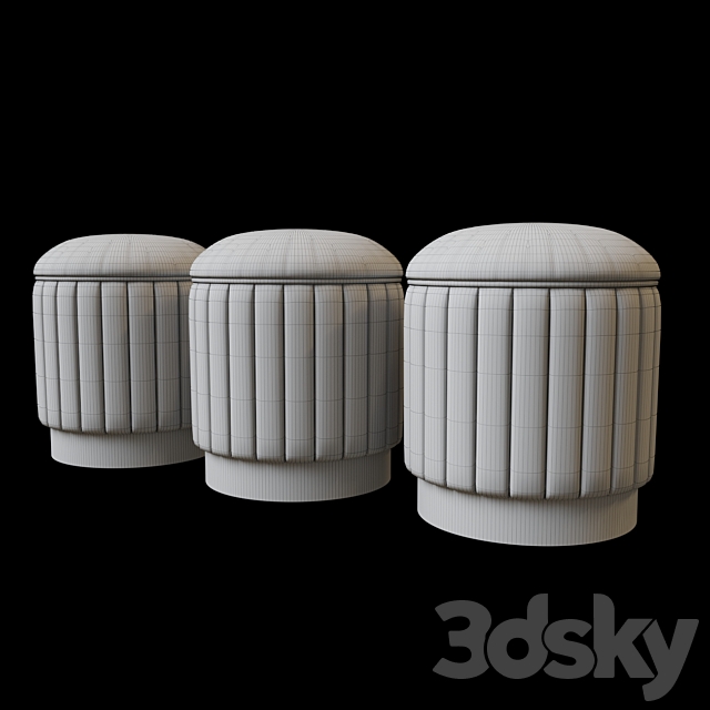 Eichholtz Stool Allegra 3ds Max - thumbnail 3