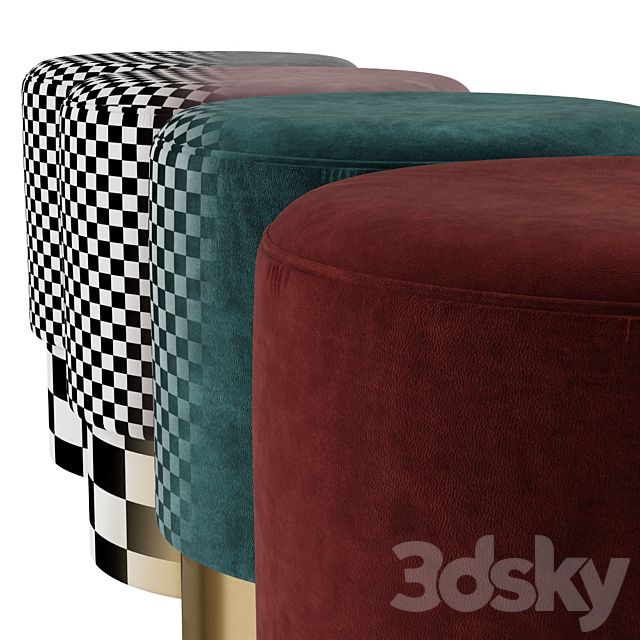 EICHHOLTZ Stool Pall Mall 111851 110892 111400 111850 3DSMax File - thumbnail 3