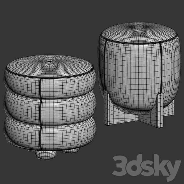 Eldon Stool & Tetbury Stool 3ds Max - thumbnail 3