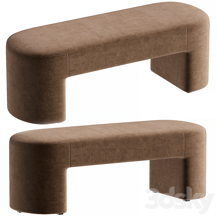 Elena Velvet Bench 3DS Max Model - thumbnail 2