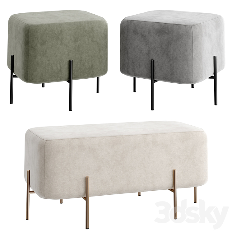 ELEPHANT Pouf and Bench 3DS Max Model - thumbnail 3