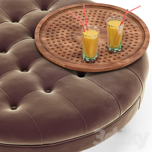 Elisa Modern Classic Round Ottoman 3ds Max - thumbnail 2