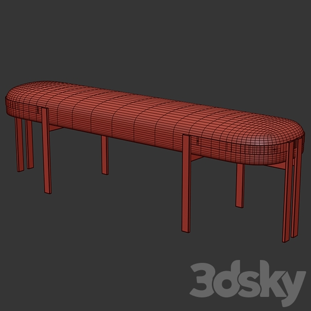 Elliot Bench by Kelly Wearstler 3ds Max - thumbnail 2