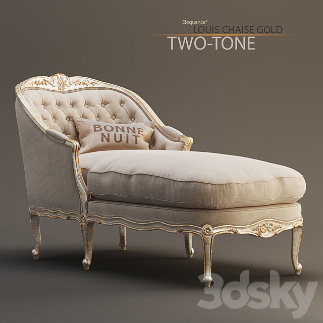 Eloquence® Louis Chaise in Gold _ Taupe Two-Tone 3DSMax File - thumbnail 1