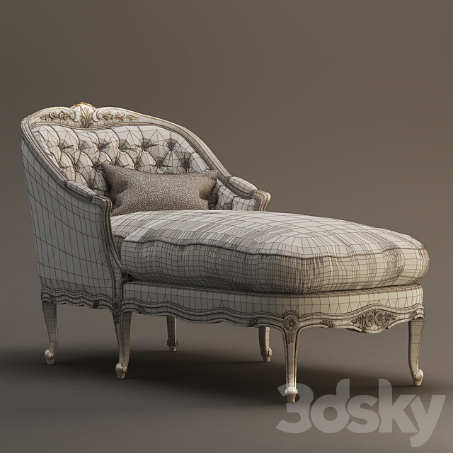 Eloquence® Louis Chaise in Gold _ Taupe Two-Tone 3DSMax File - thumbnail 2