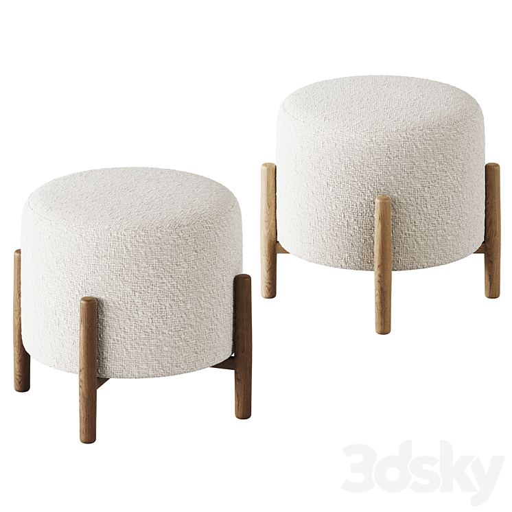 Elroy Sherpa Ottoman by Studio McGee 3DS Max Model - thumbnail 1