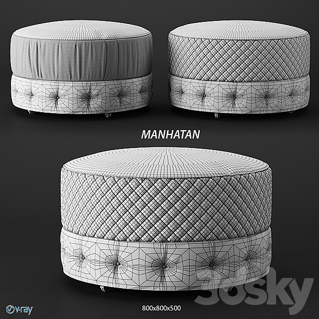 Estetica Manhattan pouf 3DSMax File - thumbnail 2