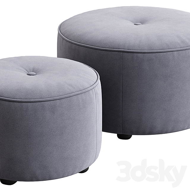 Etro round ottoman 3DS Max Model - thumbnail 2