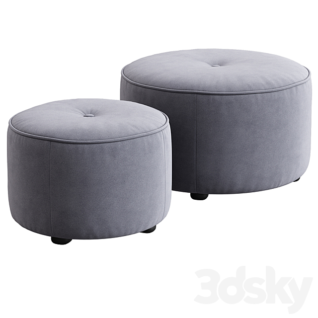 Etro round ottoman 3DS Max Model - thumbnail 3