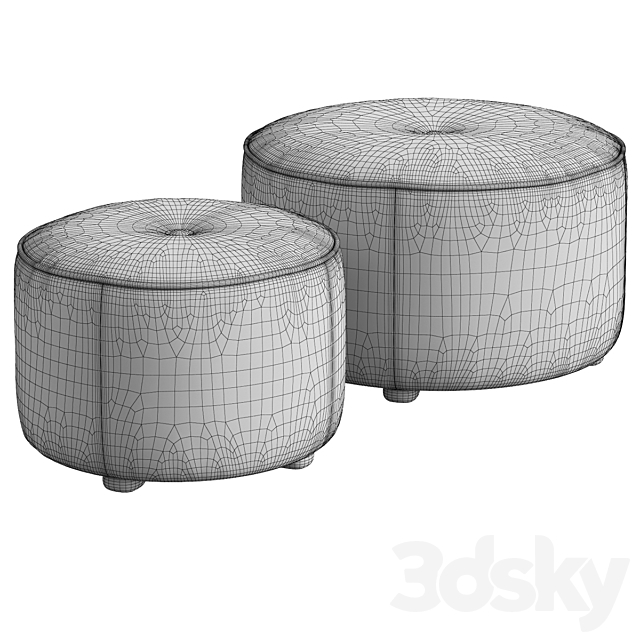 Etro round ottoman 3DS Max Model - thumbnail 4